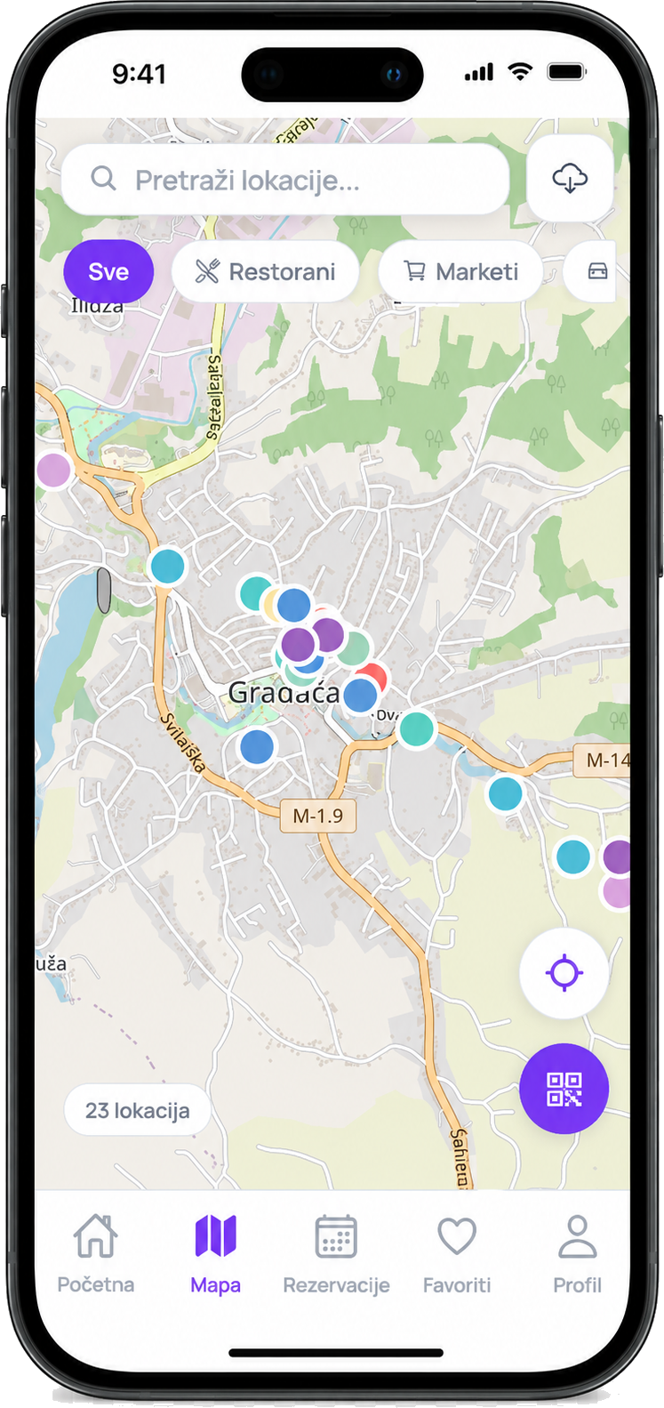 Telefon sa interaktivnom mapom Gradačca