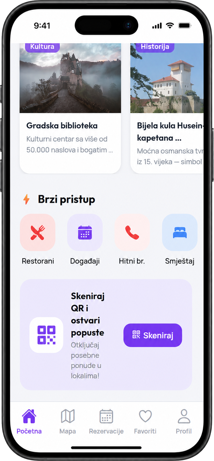 Telefon sa brzim pristupom QR skeneru, GPS navigaciji i korisnim funkcijama